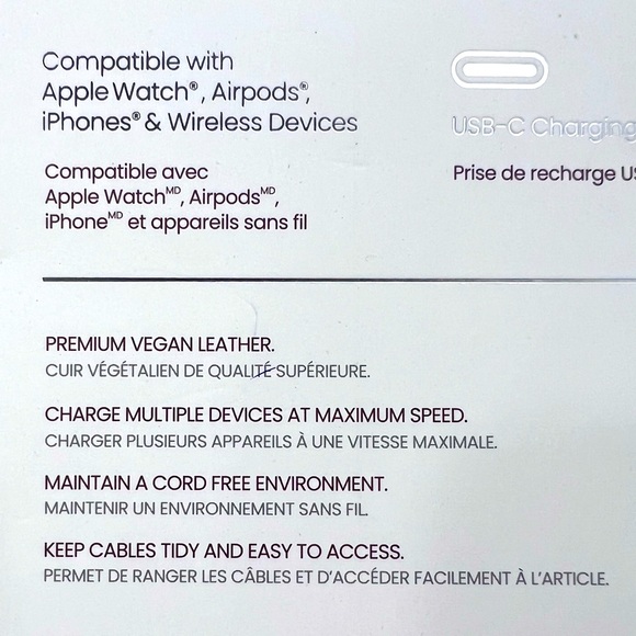 PRESS PLAY WIRELESS CHARGING PAD & VALET TRAY, BROWN COLOR, CHARGE ALL DEVICES - Picture 12 of 13